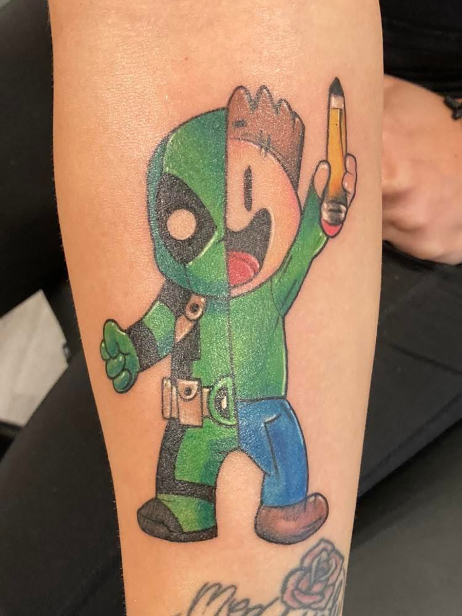 Tattoo of clay sculpt, © Shelly Arroyo