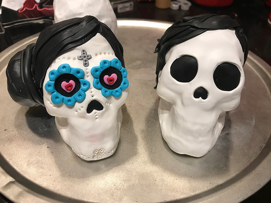 Polymer Clay Sugar Skulls. © Shelly Arroyo