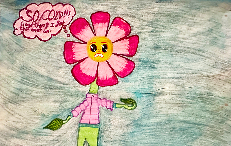 Flowers With Coats, 2015, Mom Problems #10212015, © Shelly Arroyo.